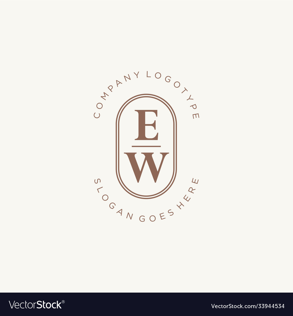 Initial ew beauty monogram and elegant logo design
