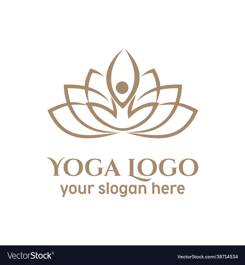 Lotus flower yoga logo Royalty Free Vector Image