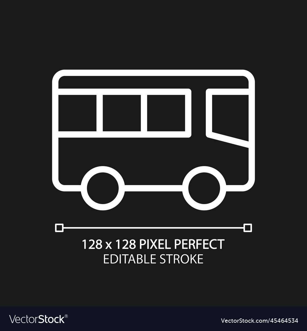 Public transport pixel perfect white linear icon