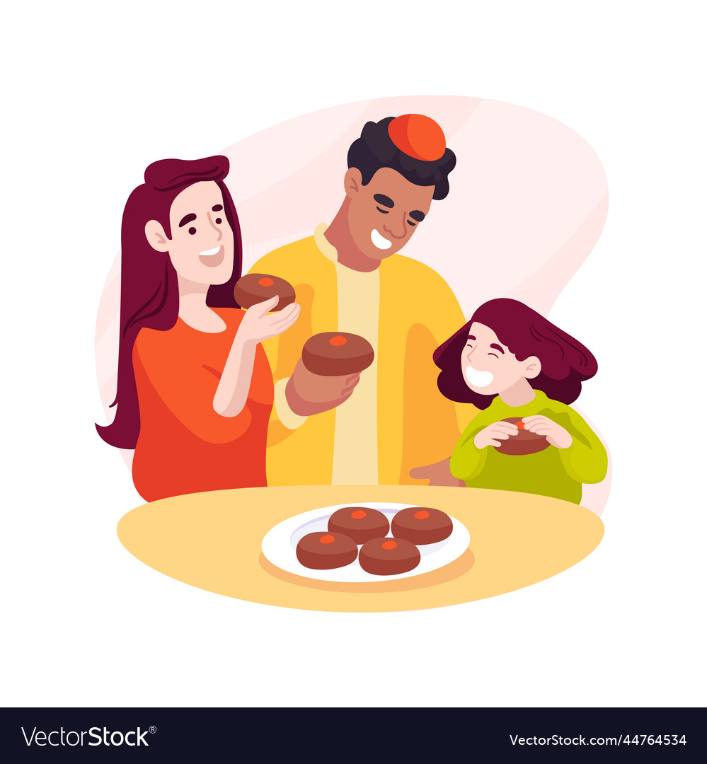 Sufganiyot isolated cartoon Royalty Free Vector Image