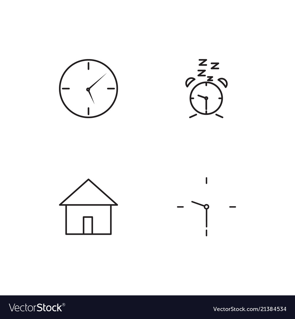 Time linear icons set simple outline