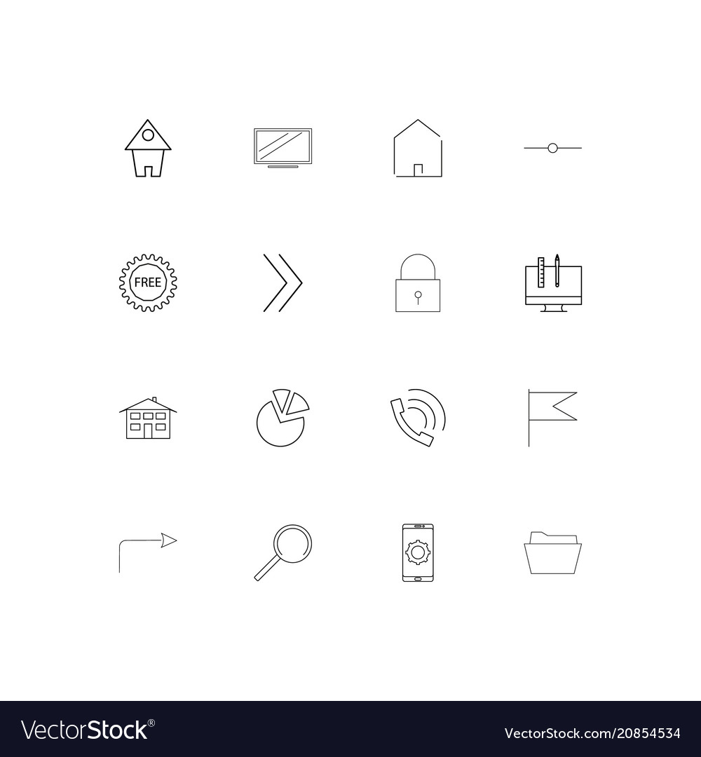 Web linear thin icons set outlined simple