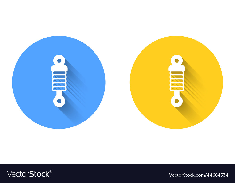 White shock absorber icon isolated with long Vector Image