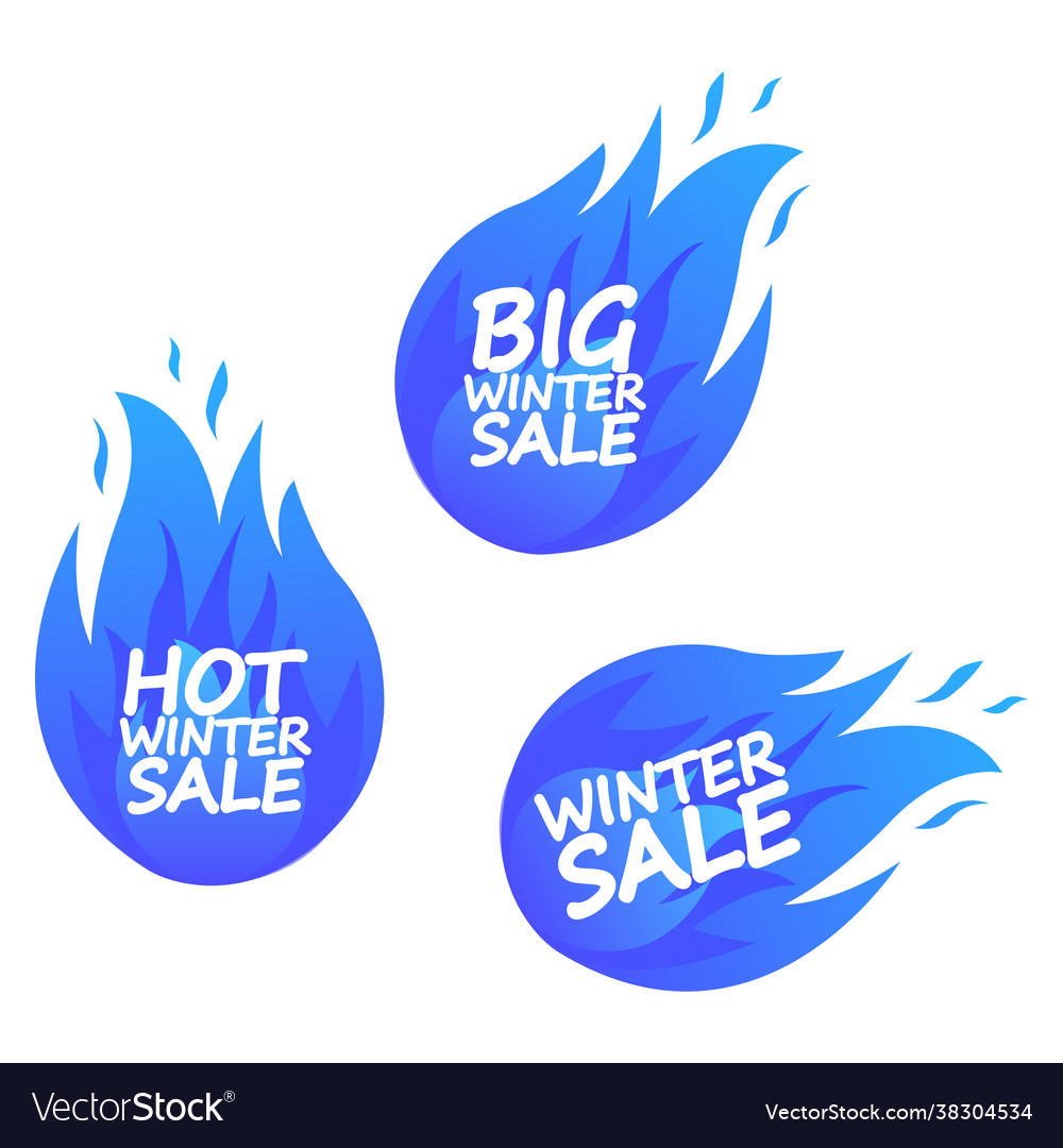 Winter sale symbols labels stickers