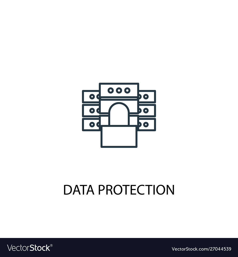 Data protection concept line icon simple element Vector Image