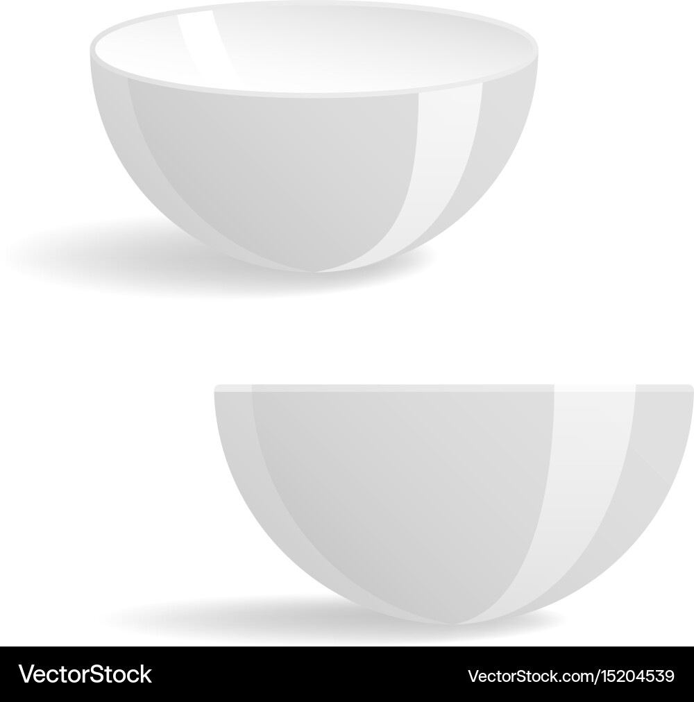 Empty white plates set isolated Royalty Free Vector Image