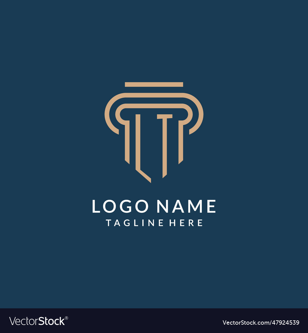 Initial lt pillar logo style luxury modern lawyer