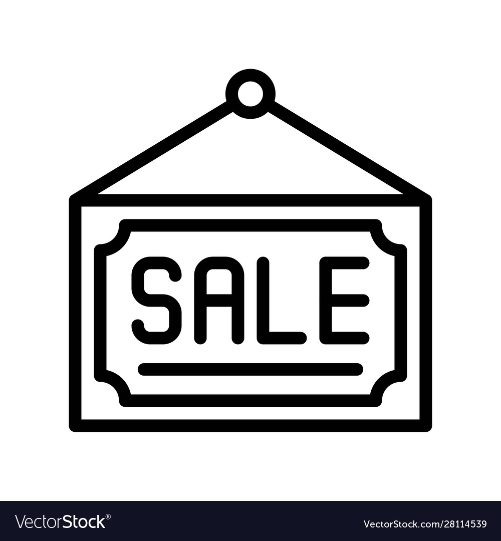 Sale sign black friday related line icon