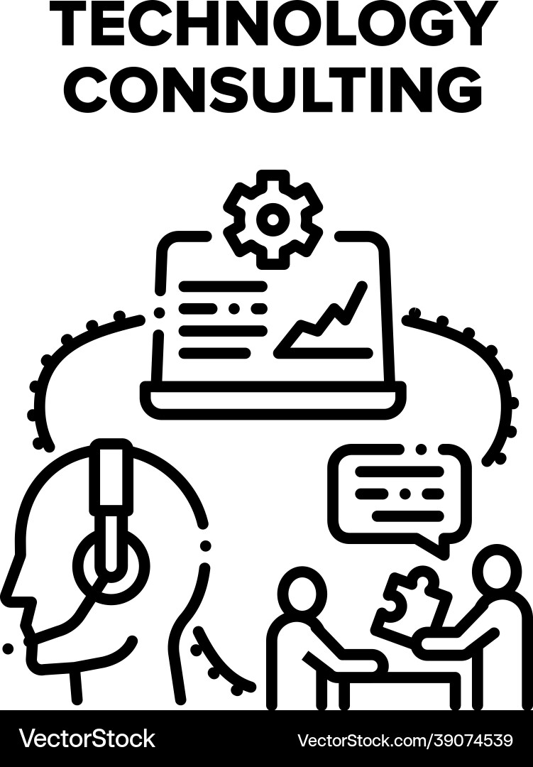Technology consulting concept Royalty Free Vector Image