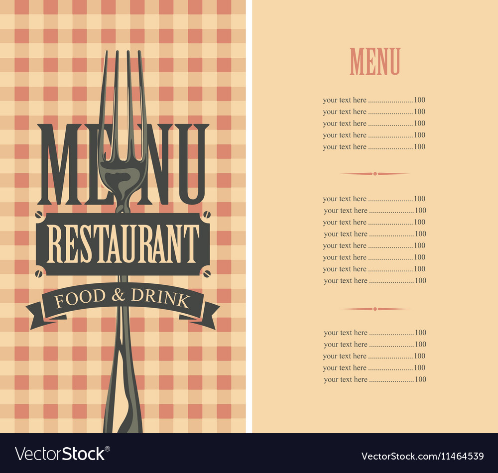 Template menu with price Royalty Free Vector Image