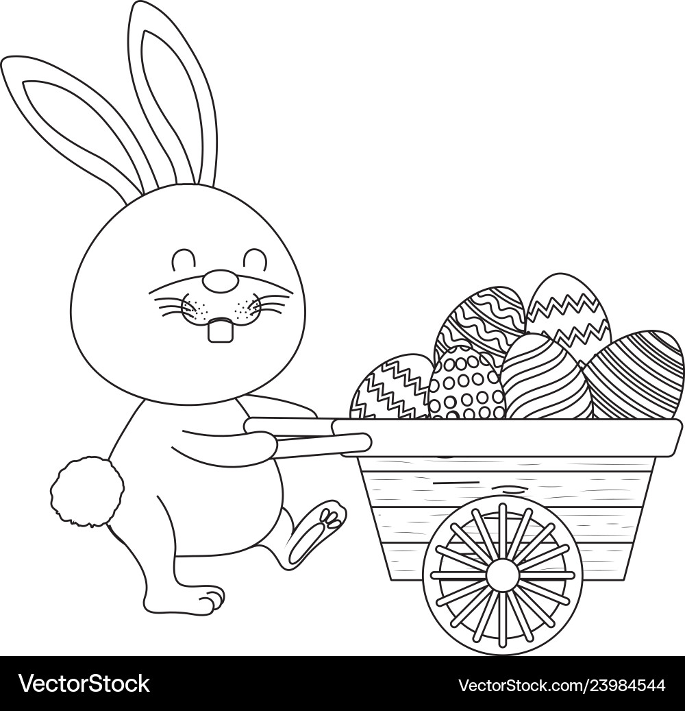 Bunny with easter egg Royalty Free Vector Image