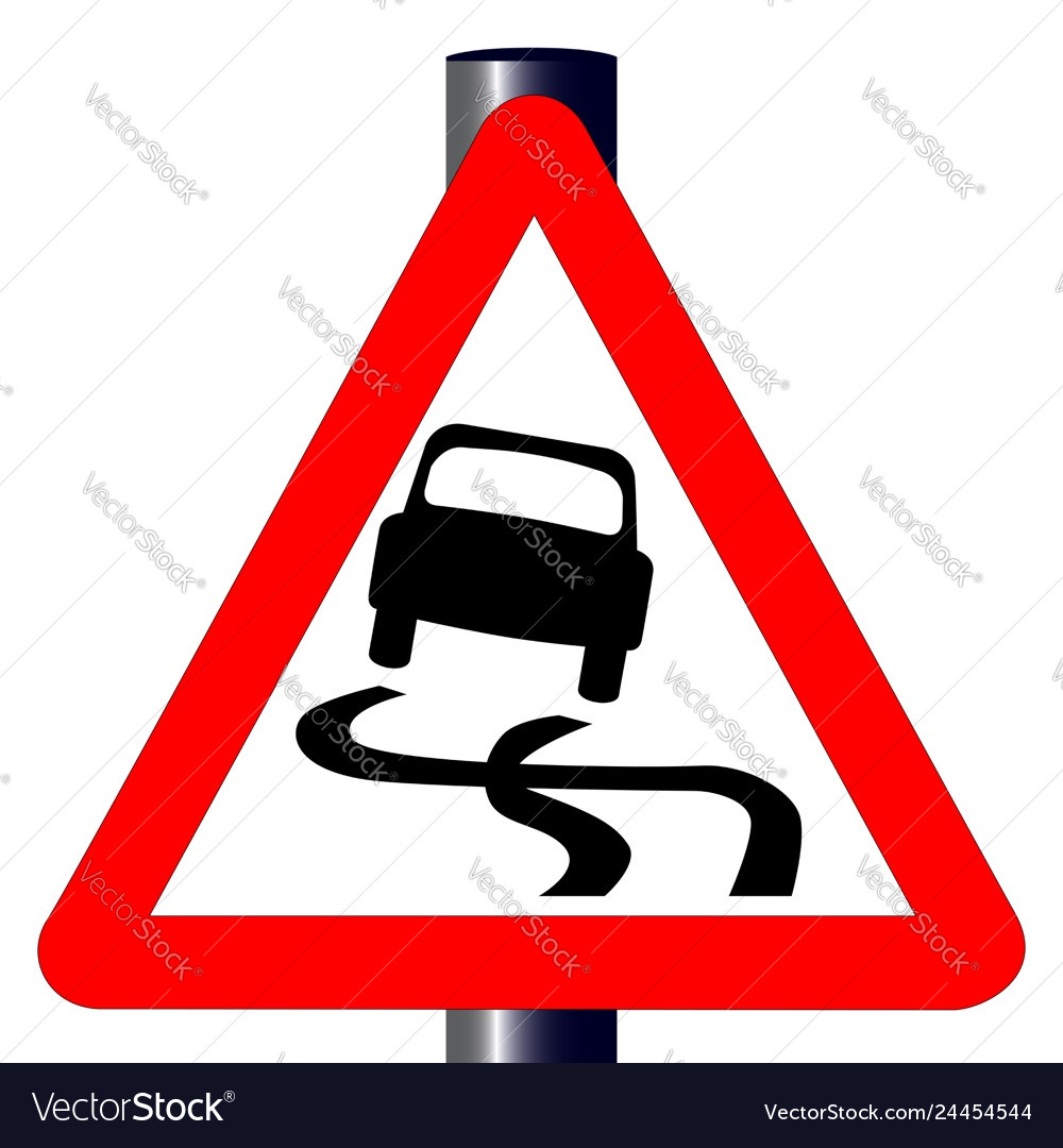 Danger skiddingtraffic sign