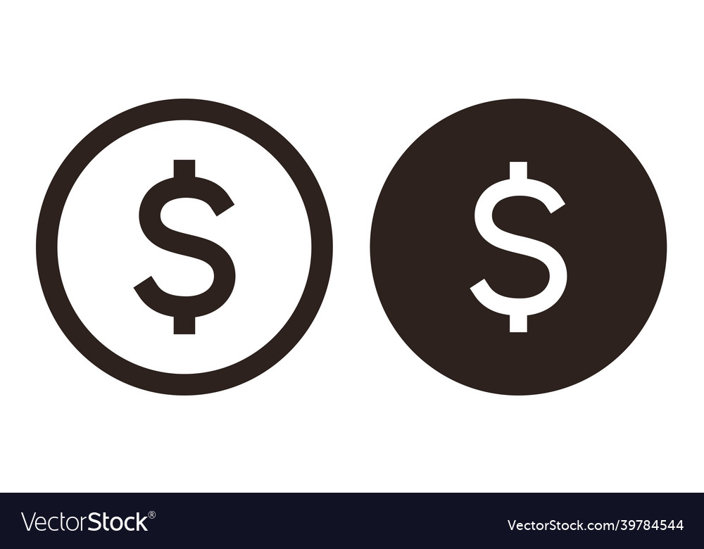 Dollar sign set Royalty Free Vector Image - VectorStock