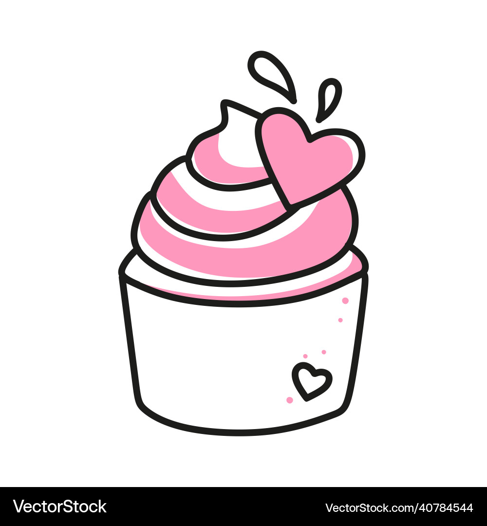 Element cake for valentines day hand-drawn love Vector Image