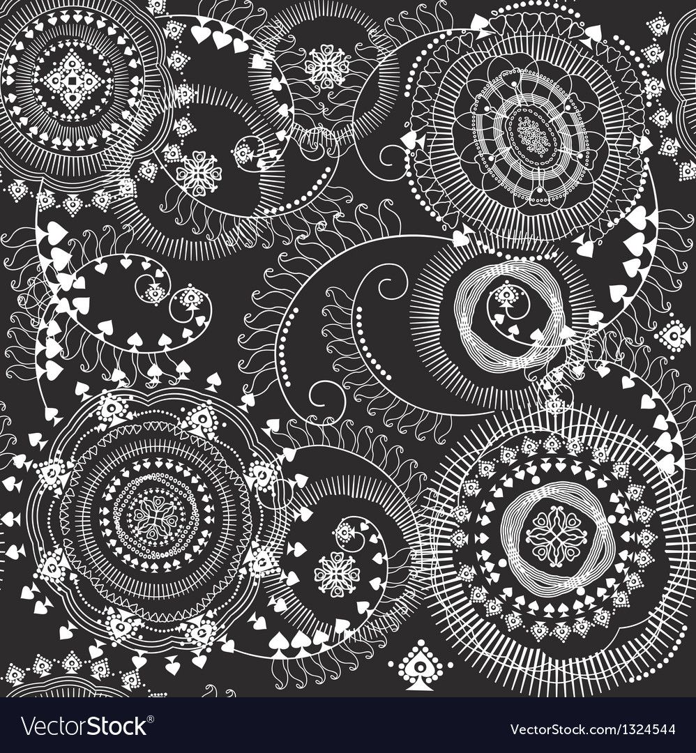 Floral Design Seamless Black And White Royalty Free Vector