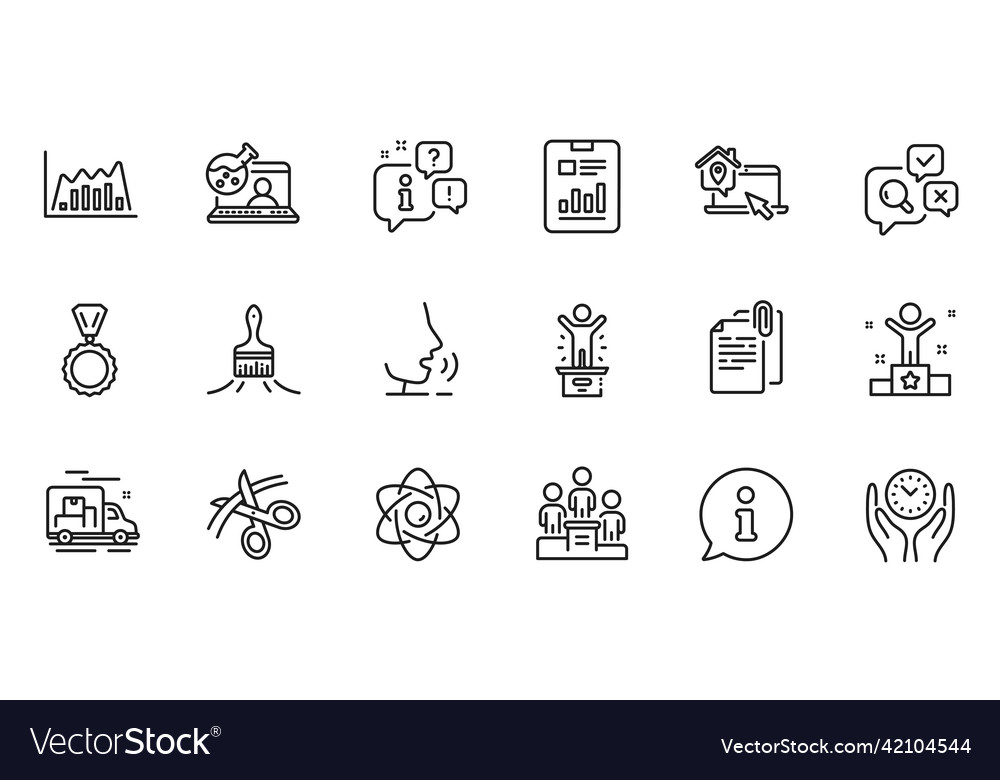 Outline set of online chemistry winner podium vector image Outline set of online chemistry winner podium