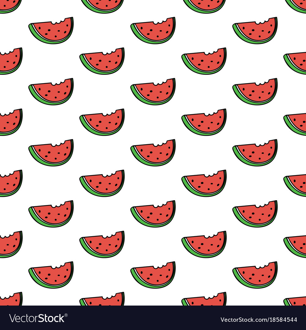 Seamless pattern background with watermelon slice