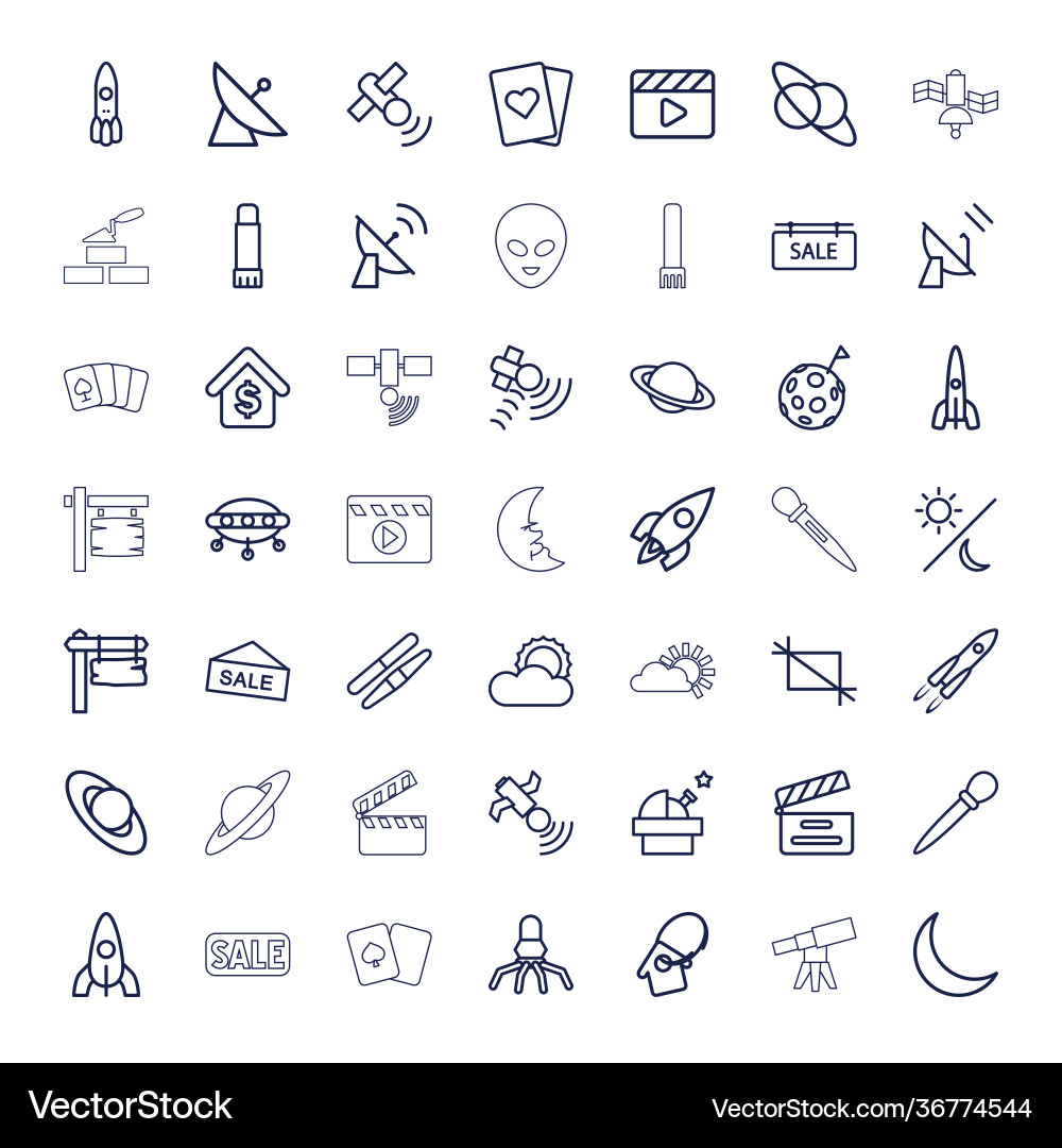 Space icons Royalty Free Vector Image - VectorStock