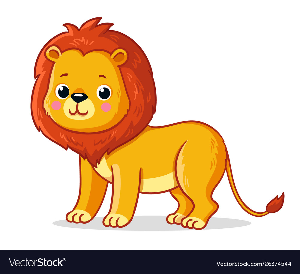 Young lion on a white background cute african Vector Image