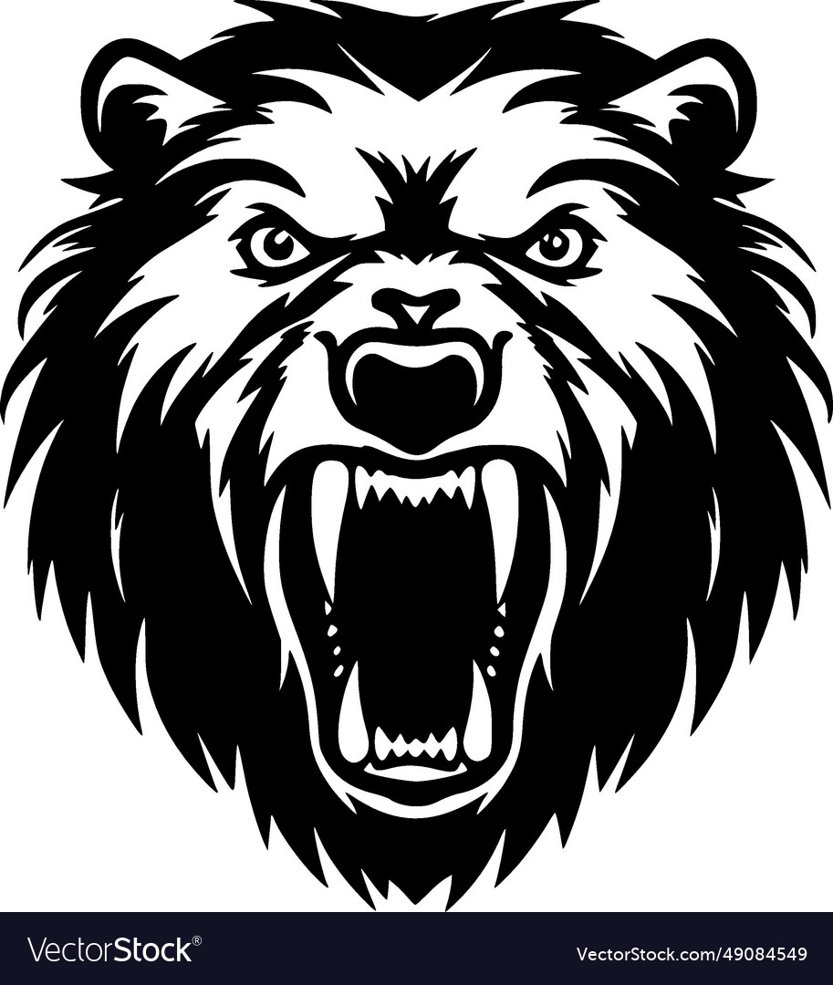 Bear - black and white isolated icon