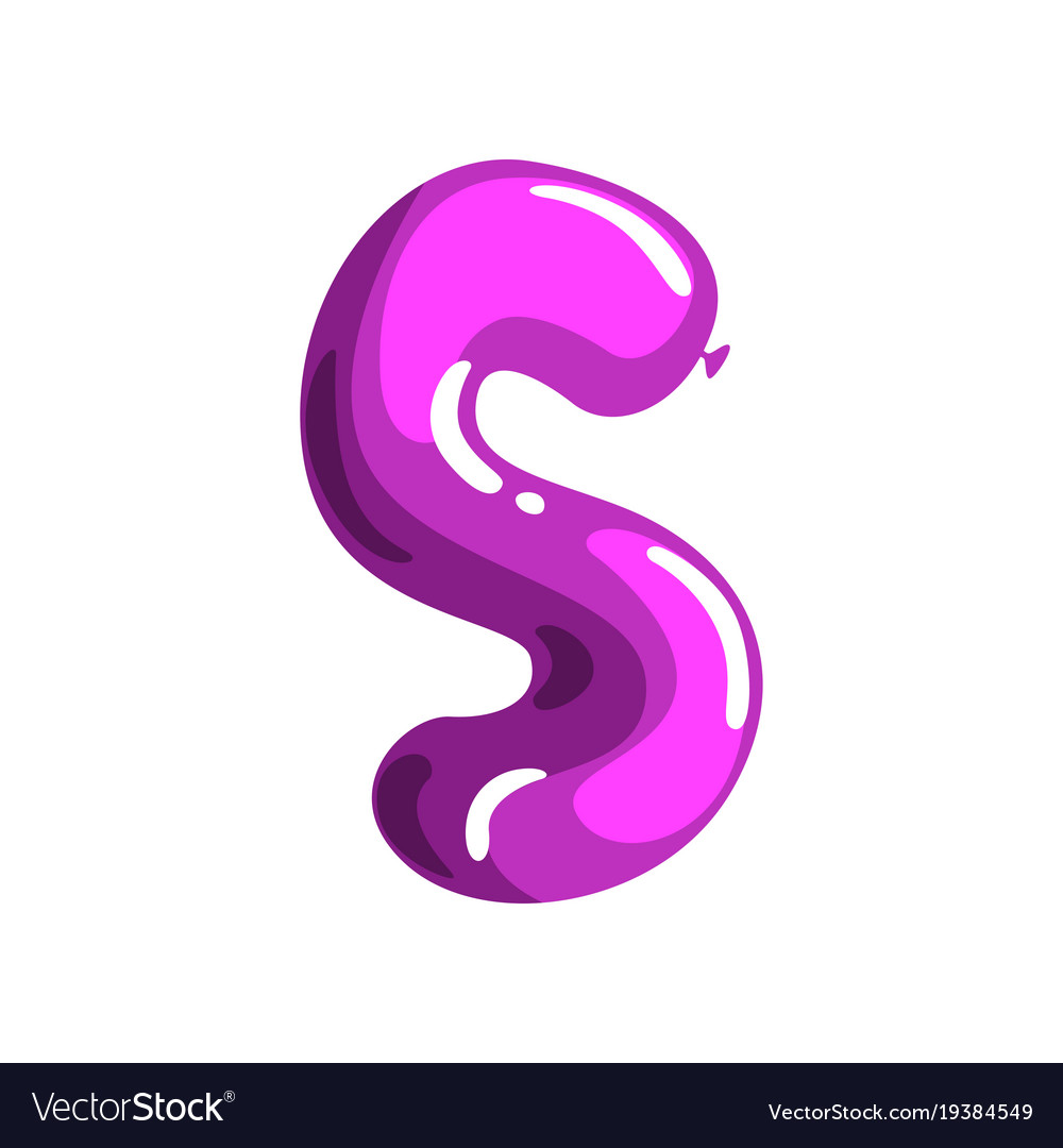 Bright Violet Letter S In Shape Glossy Balloon Vector Image vectorstock