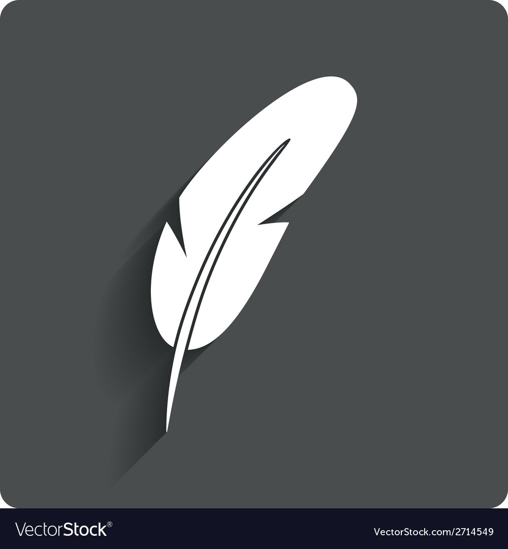 Feather sign icon retro pen symbol Royalty Free Vector Image