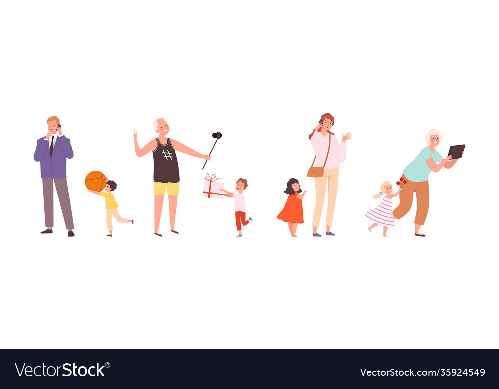 indifference-to-child-kids-need-care-or-attention-vector-image