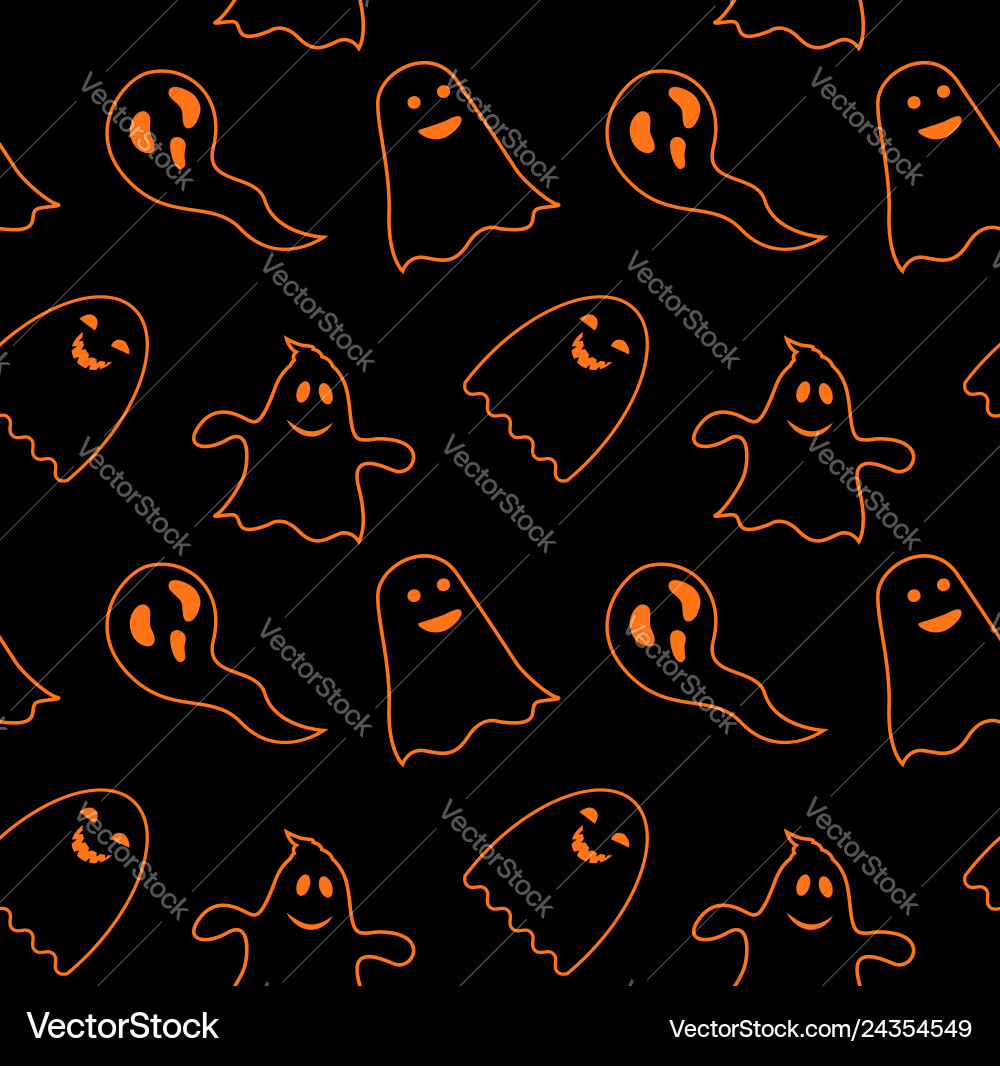 Seamless pattern black background with orange Vector Image