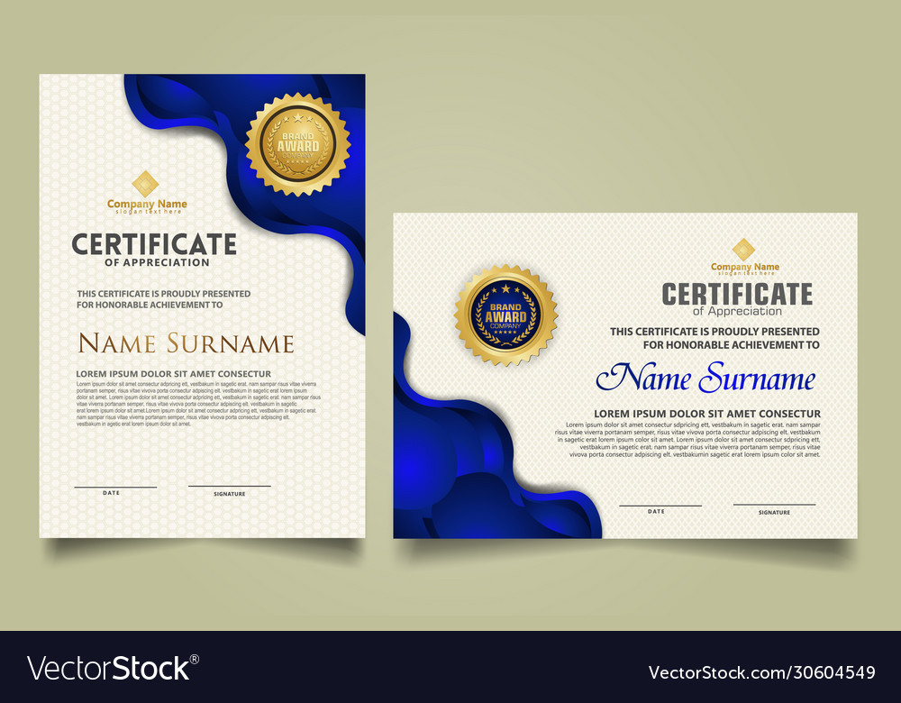 Set modern certificate template with geometric