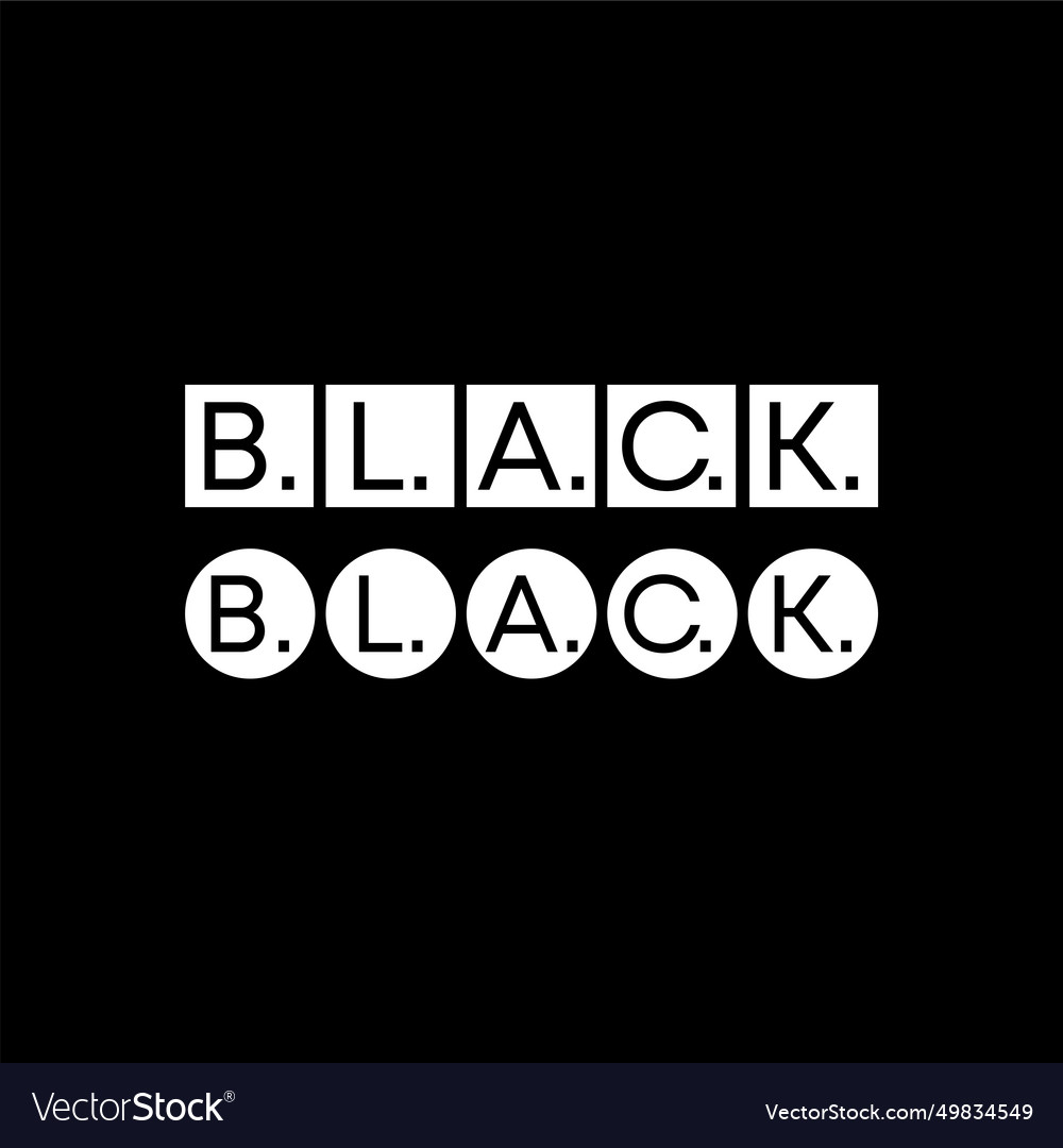 Text black font on rectangular circle block dot vector image Text black font on rectangular circle block dot