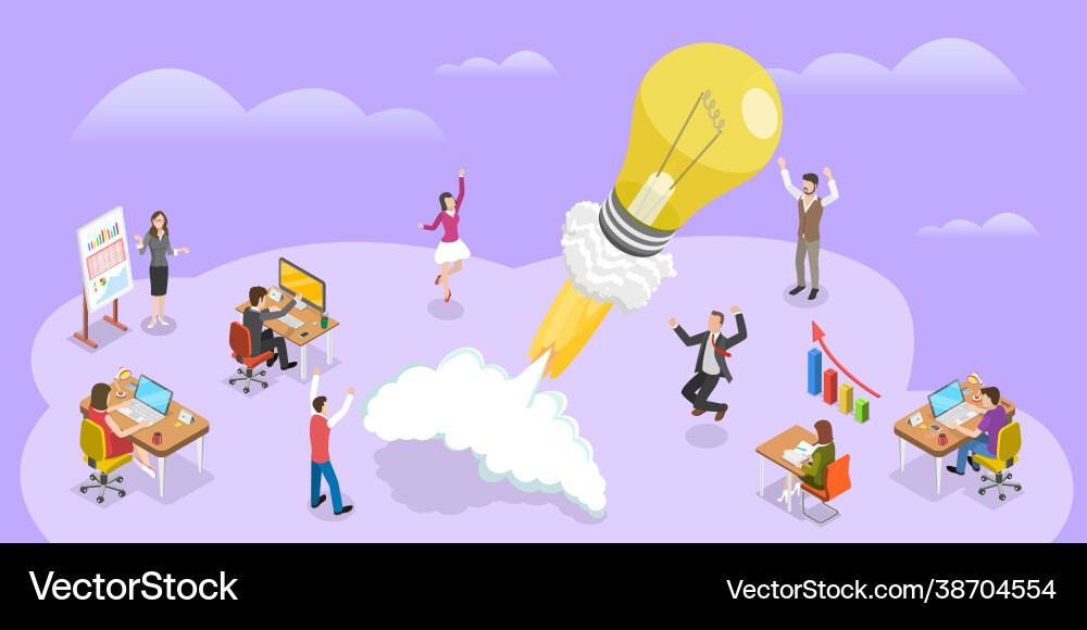 3d isometric flat conceptual Royalty Free Vector Image