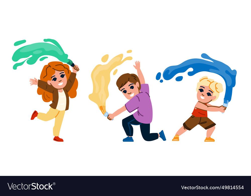 Creative paint art brush kid Royalty Free Vector Image