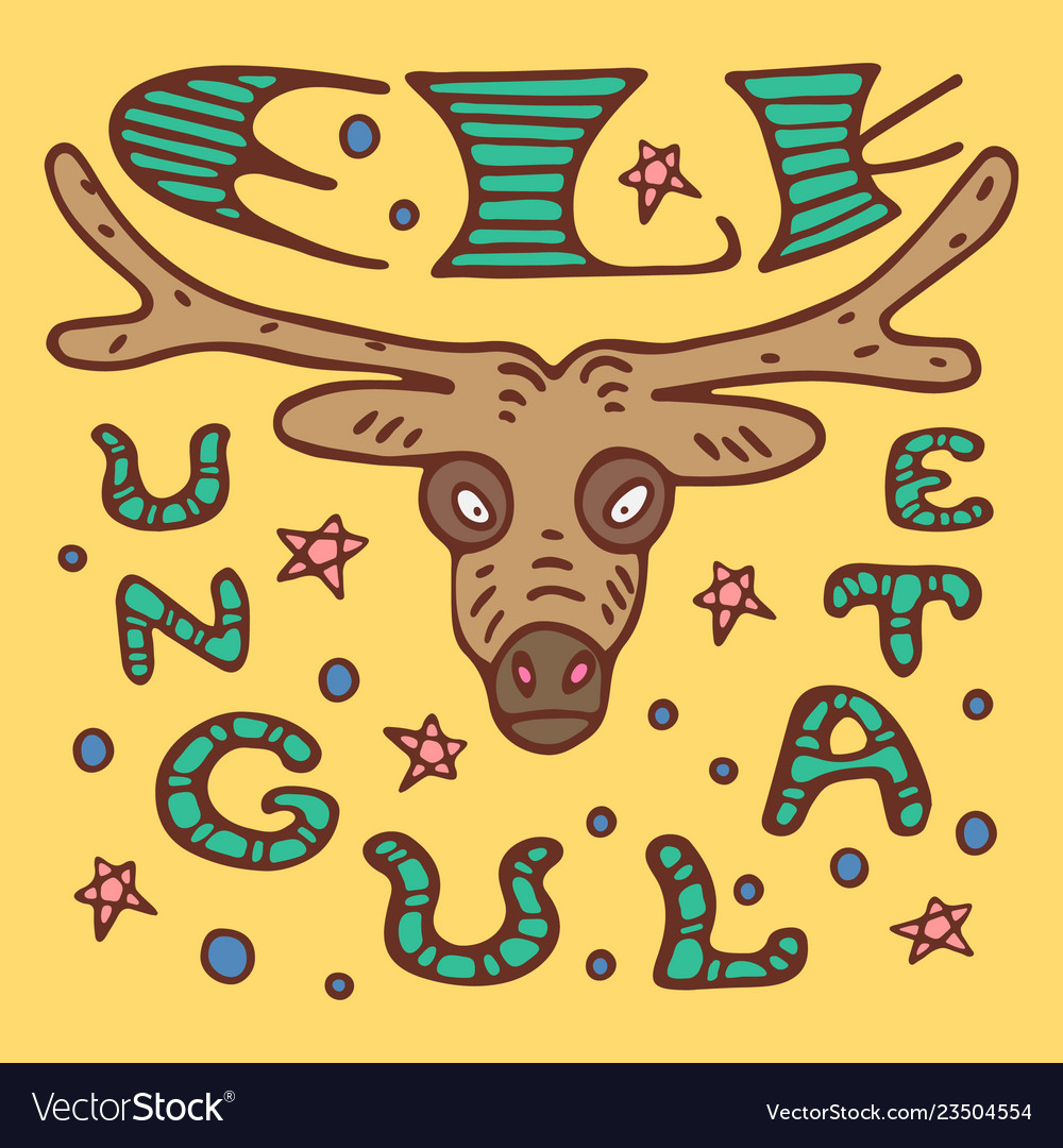 Elk doodle poster