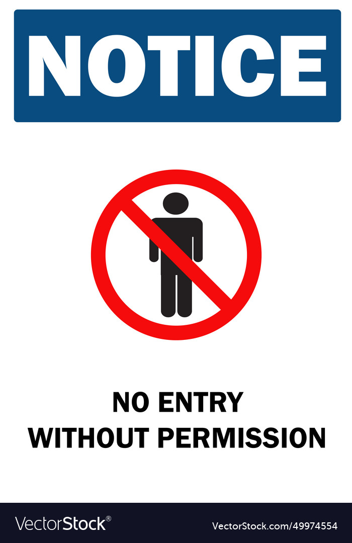 Entry restricted sign no prohibited Royalty Free Vector