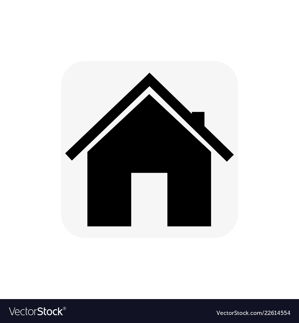 Gray icon with a black house on white background