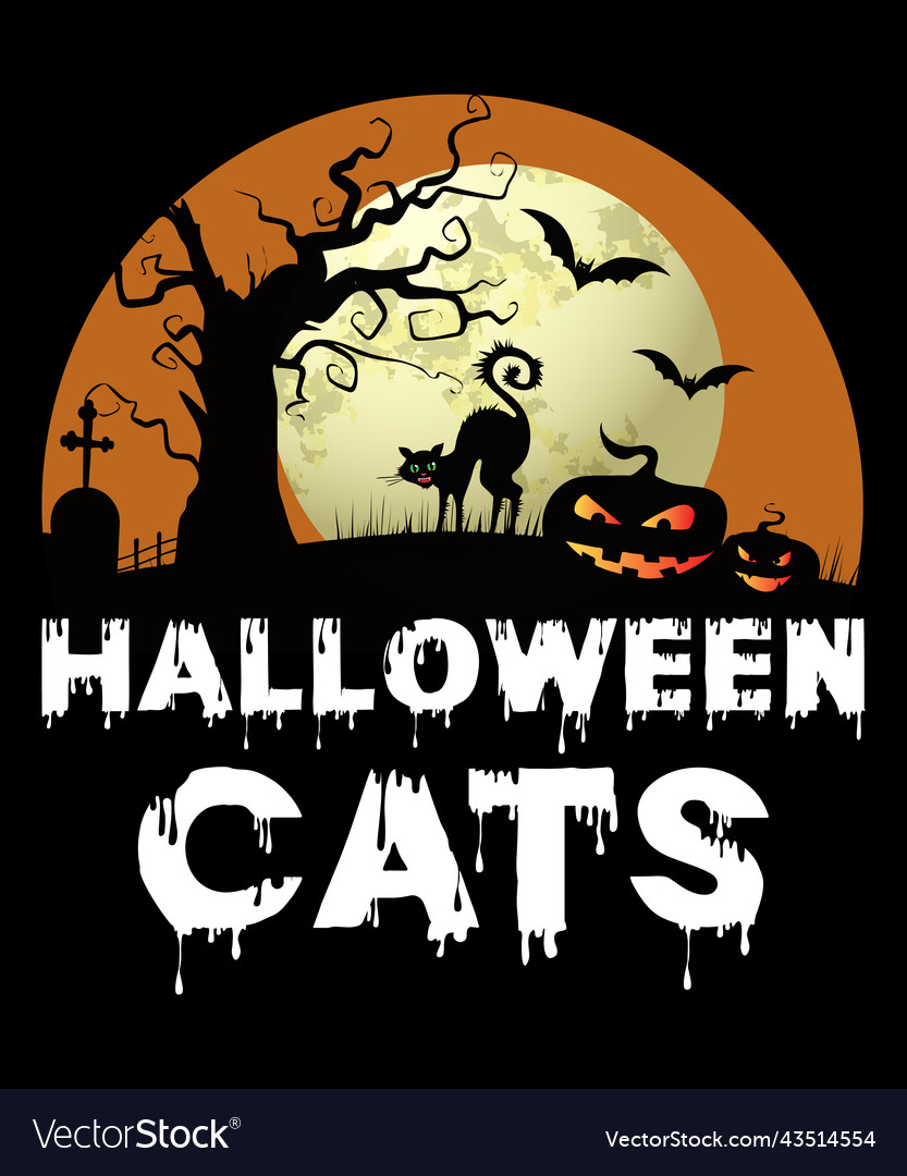 Halloween Cats Royalty Free Vector Image Vectorstock 3702