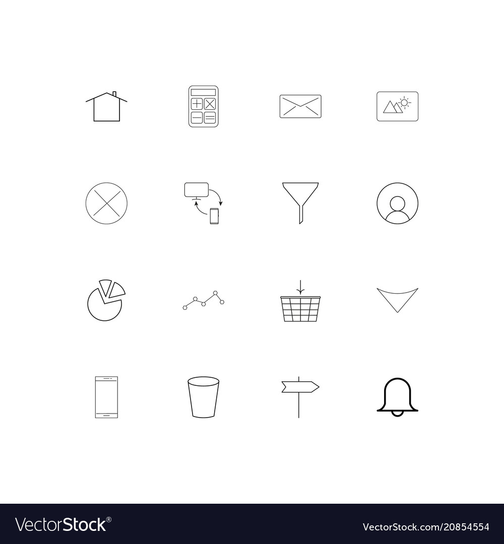 Web linear thin icons set outlined simple