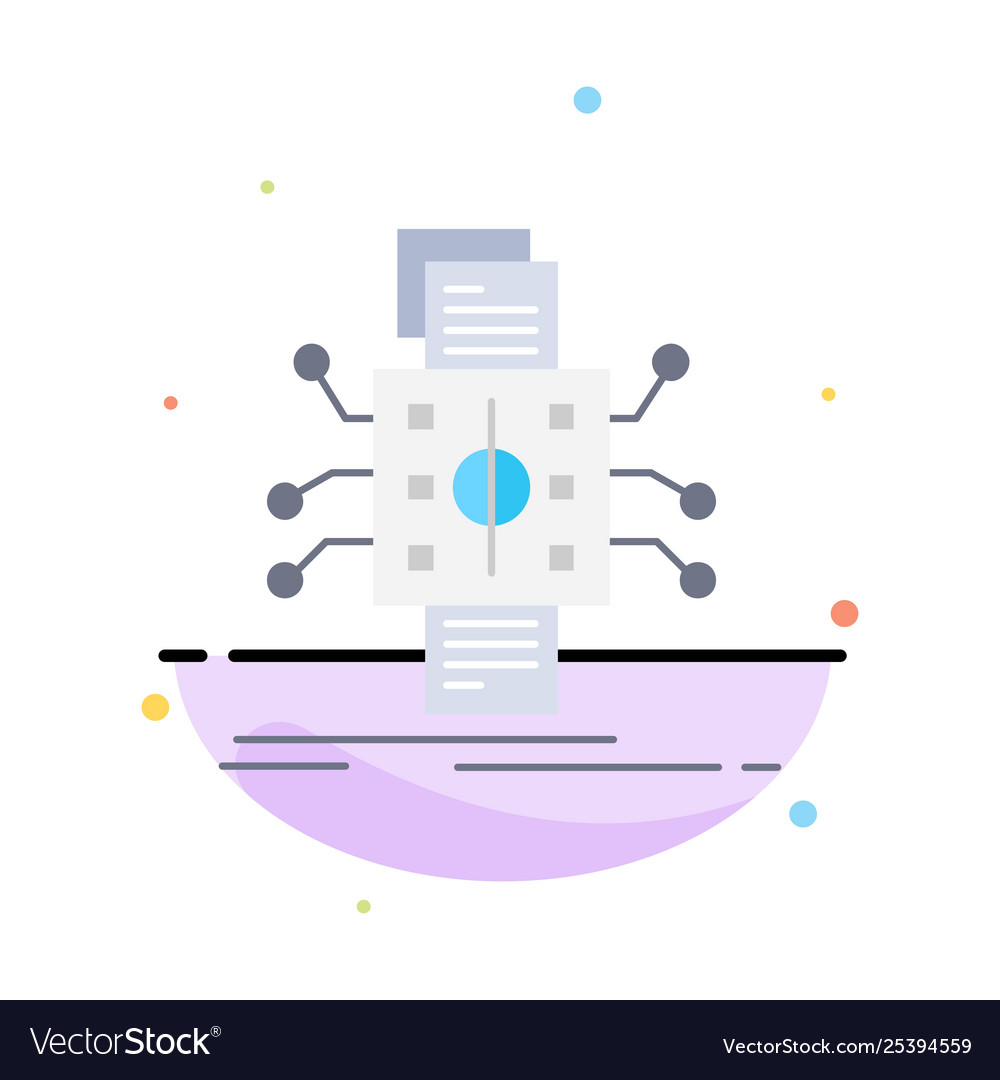 Analysis data datum processing reporting flat vector image Analysis data datum processing reporting flat