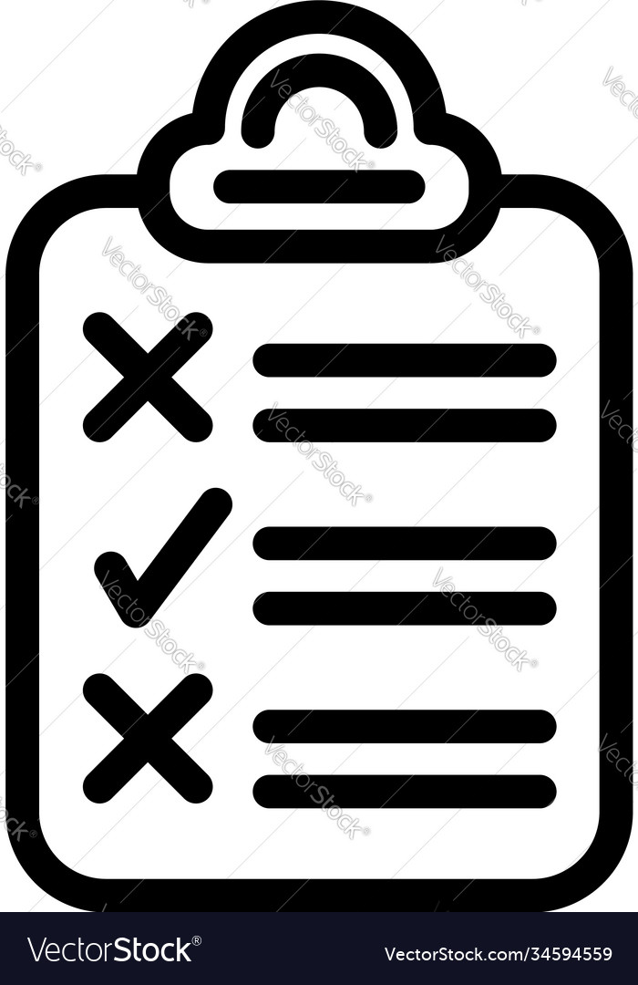 Assignment list icon outline style Royalty Free Vector Image