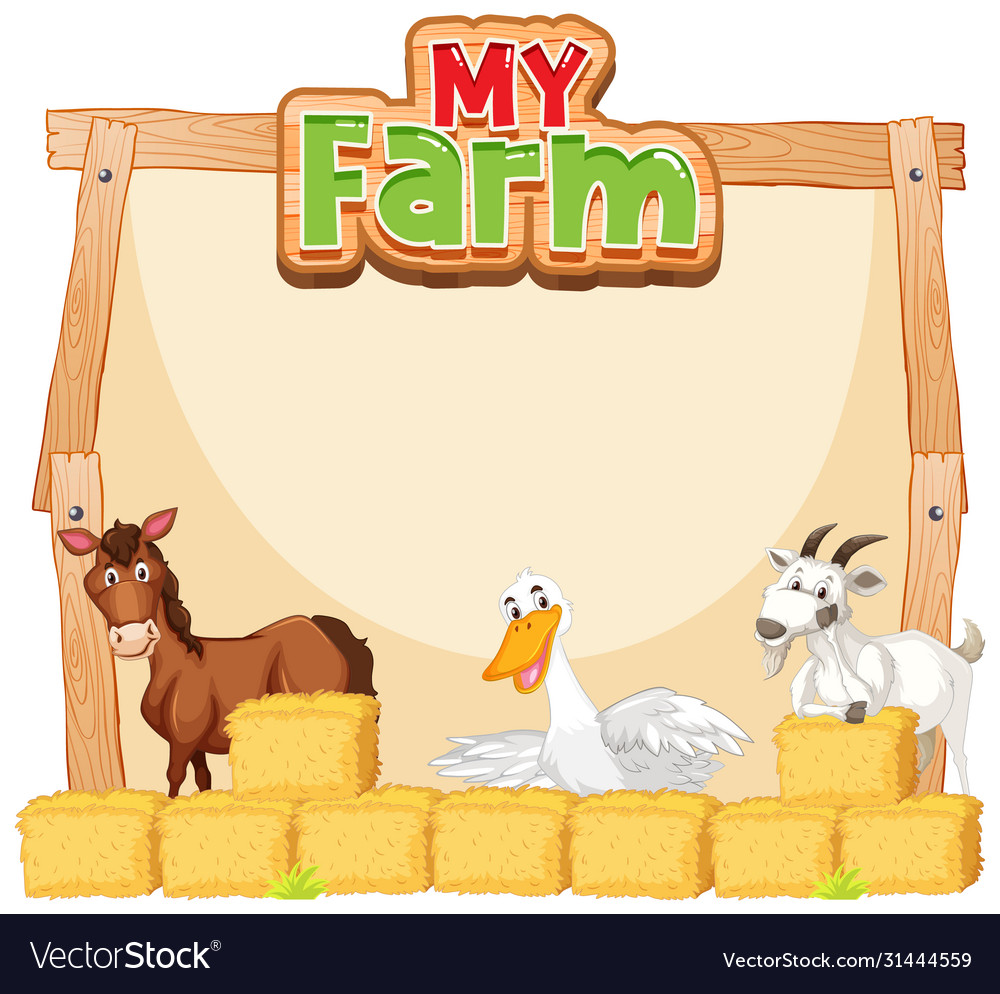 Border template design with farm animals Vector Image Border template design with farm animals Vector Image