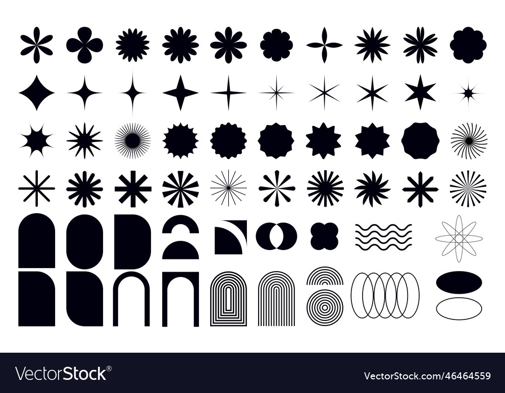 Brutalism shapes minimalist geometric elements Vector Image