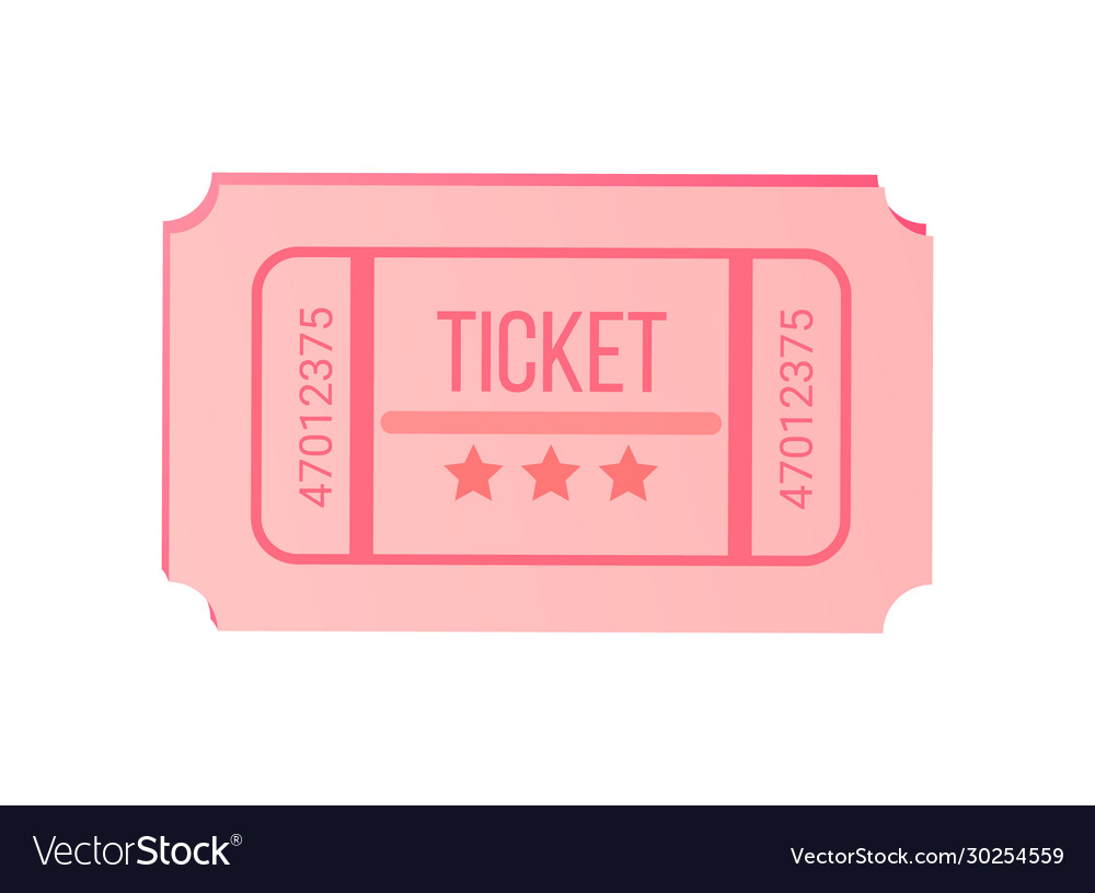 Check with stars and numbers pink ticket Vector Image