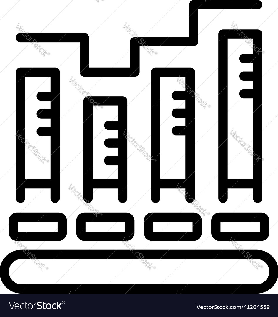 Data chart icon outline graph report Royalty Free Vector