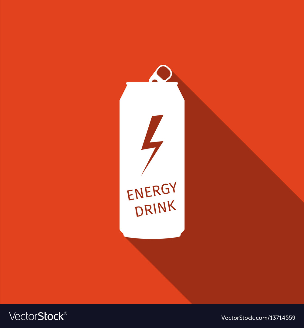 Energy drink flat icon with long shadow