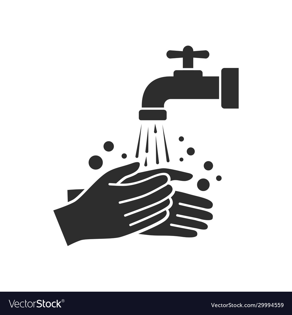 Hand Washing With Tap Water Icon Royalty Free Vector Image