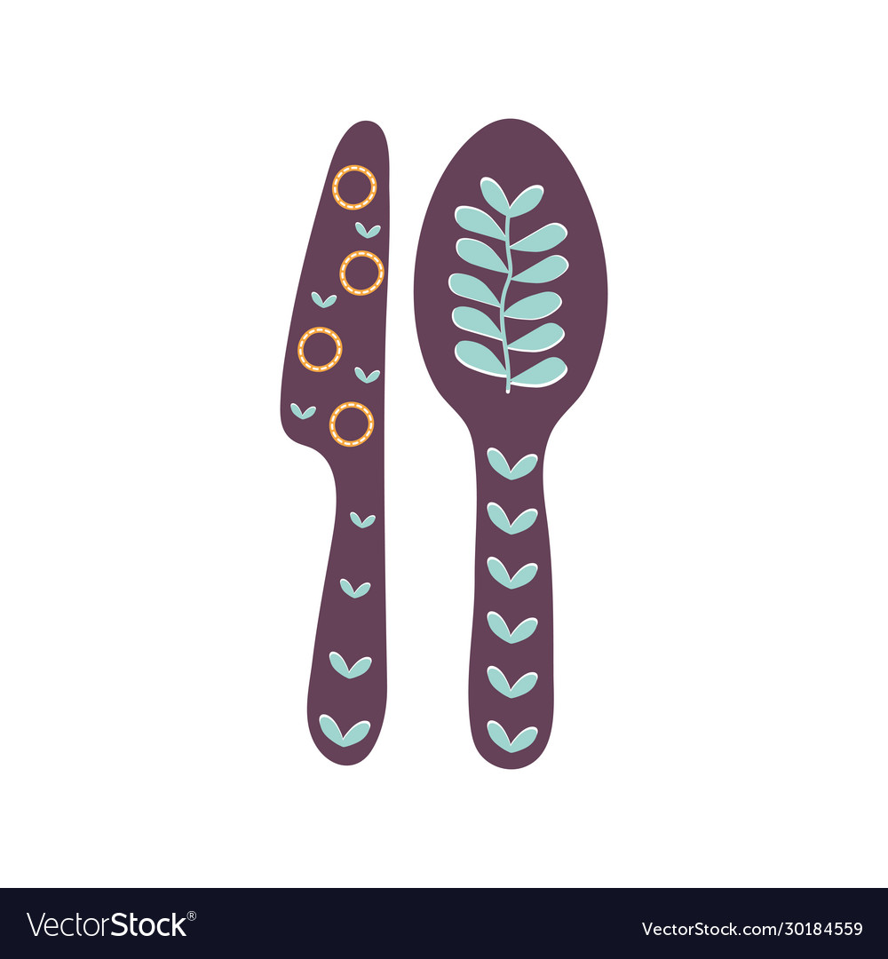 Knife and spoon flat style icon design