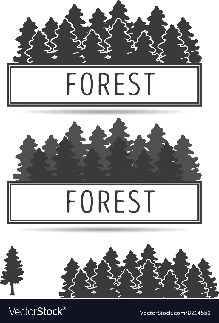 Logo or emblem of firtrees Royalty Free Vector Image