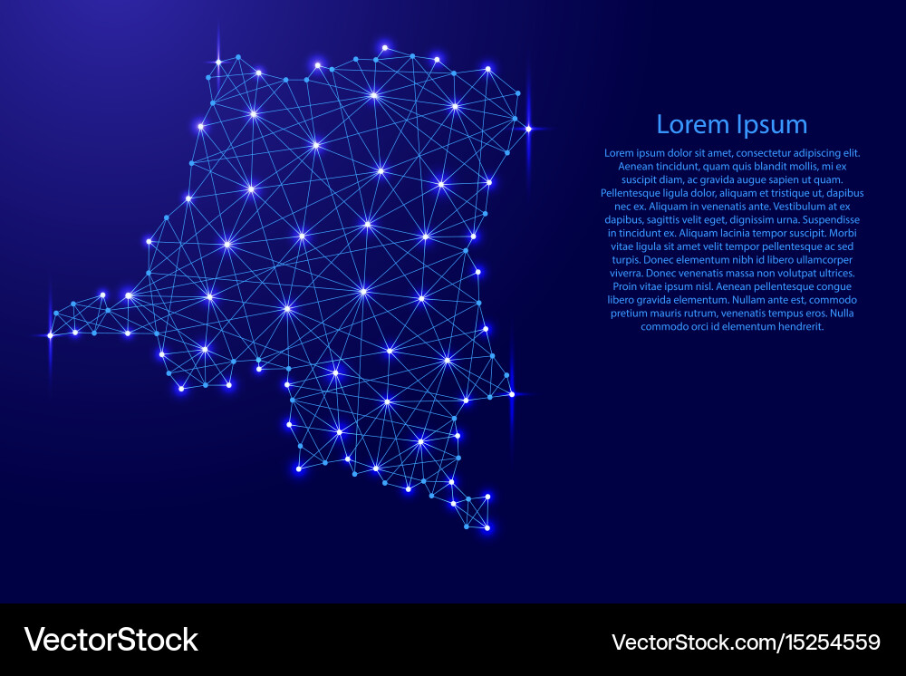 Map of democratic republic congo from polygonal Vector Image