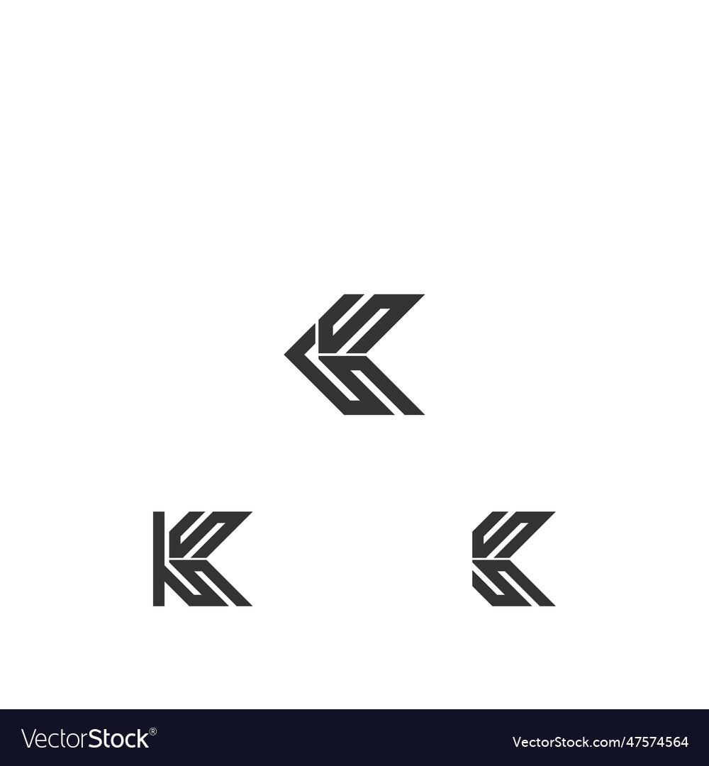 Alphabet letters monogram logo ks sk k Royalty Free Vector