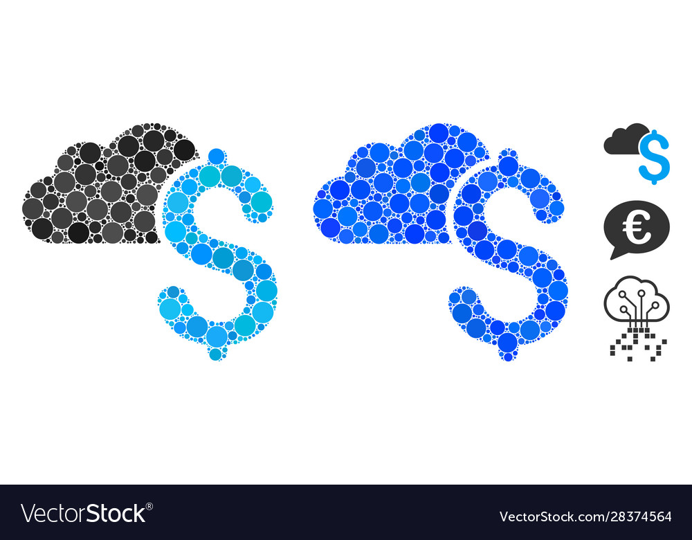 Cloud banking mosaic icon circle dots